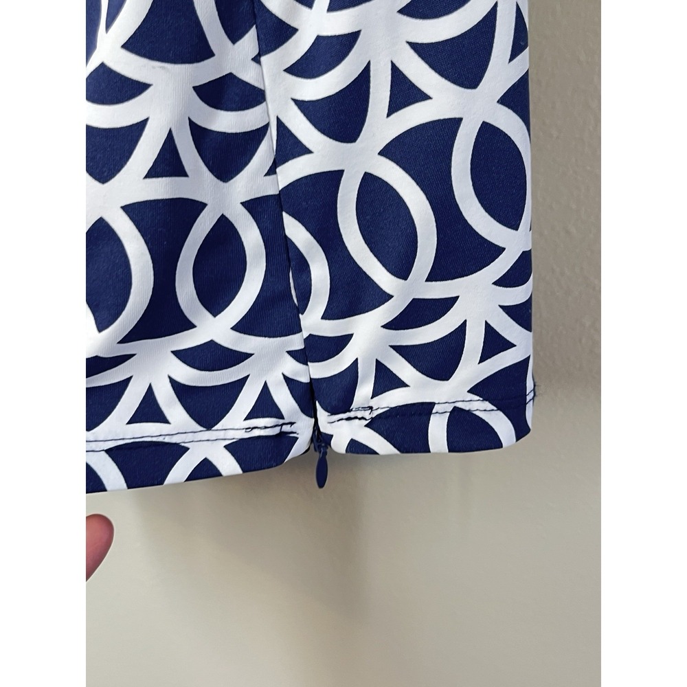 Lulu-B Skort Navy White Abstract Geometric Stretch Pull-On Swim Active Sz Sm - Picture 2 of 9